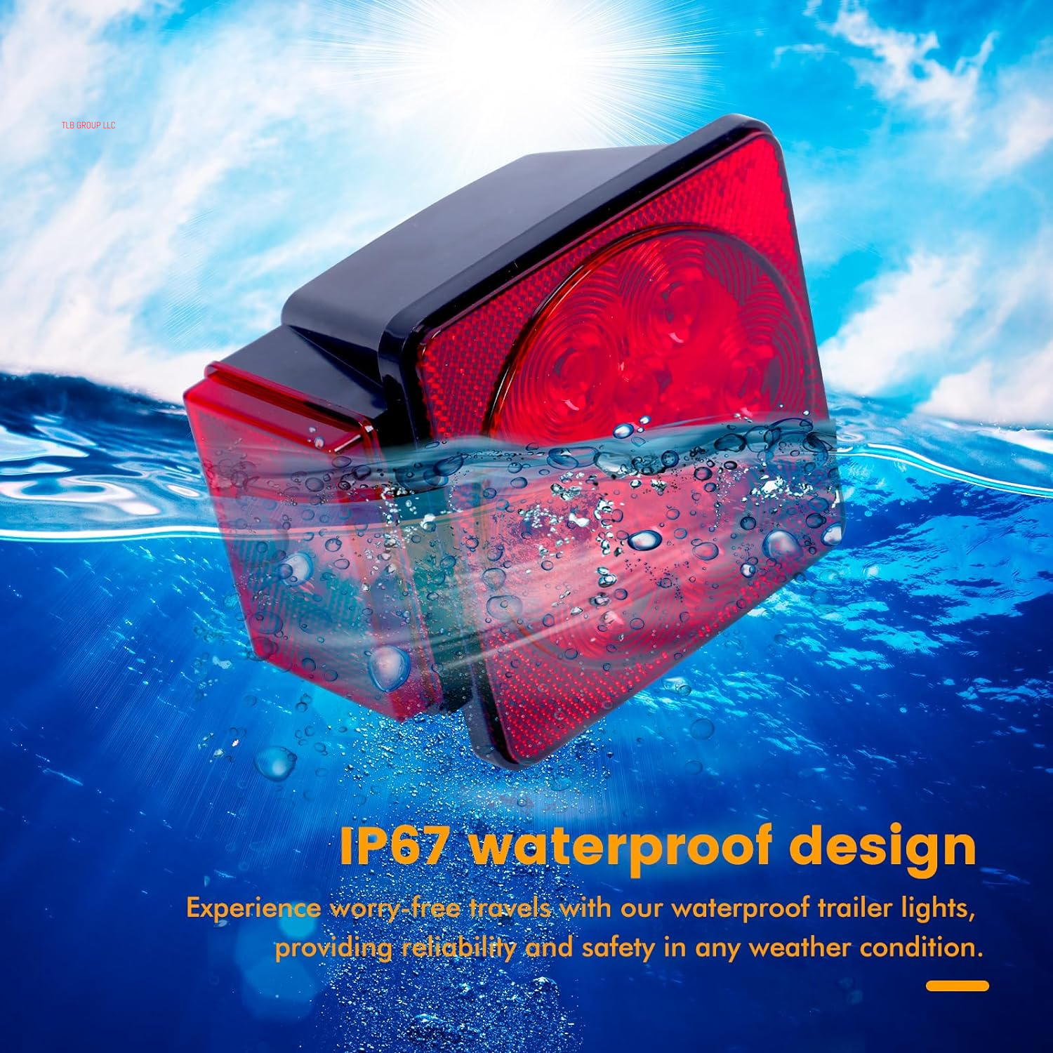 70205 Trailer Light Kit - 12V All LED, Left and Right Waterproof Submersible for Trailers, Boat Trailer Truck Marine Camper RV Snowmobile, Red