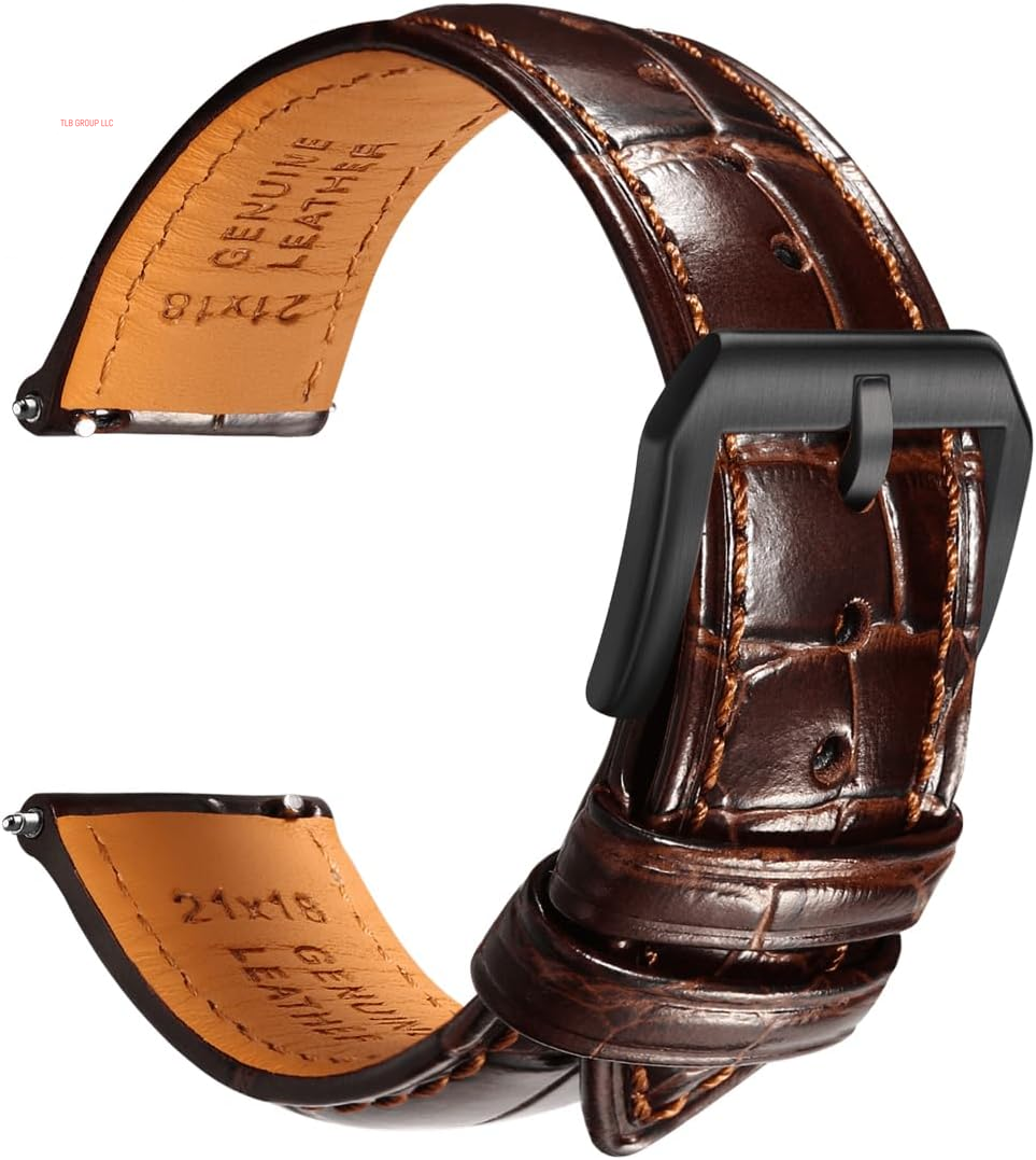 Leather Watch Bands for Men, Quick Release Watch Straps, Luxury Italian Alligator Grain Embossed Band Replacements 19Mm 20Mm 21Mm 22Mm