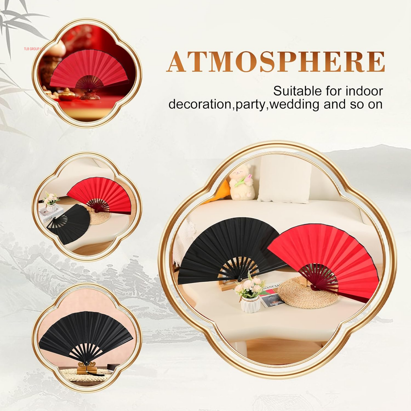 Boots on the Ground Fans Line Dance Popping Fan,Large Fold Fans,Decorative Folding Fans,Clap Fans for Line Dancing, Clack Handheld Large Folding Hand Rave Fan ﻿ (10In Black)