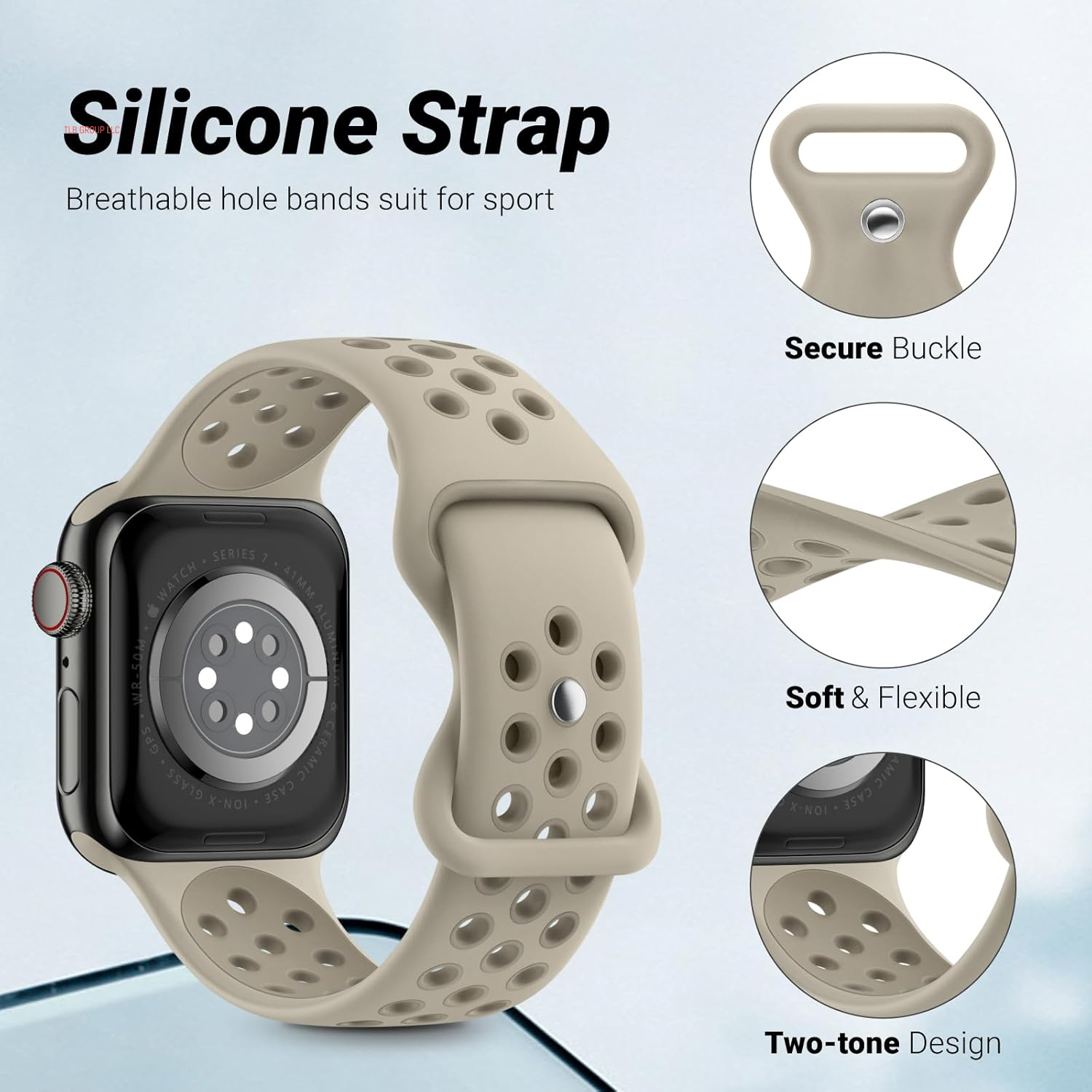 5 Pack Sport Bands Compatible with Apple Watch Band 44Mm 45Mm 46Mm 42Mm 41Mm 40Mm 38Mm 49Mm for Men Women, Breathable Silicone Wrist Strap for Iwatch Series 10 9 SE 8 7 6 5 4 3 2 1 Ultra 2