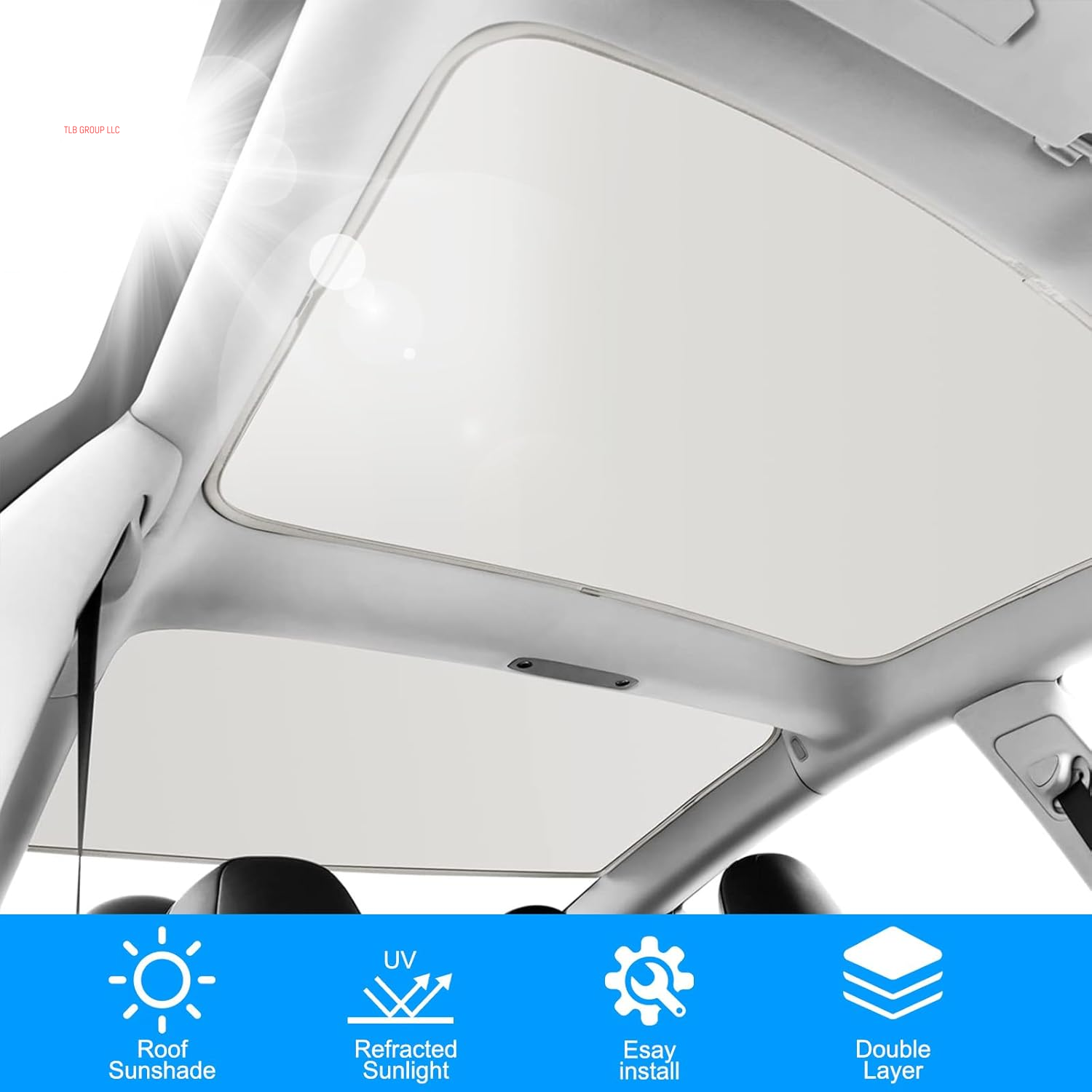 2025 Sunshade Roof for Tesla Model 3 Highland Accessories 2024 No Sagging Roof Sun Shade Light Gray