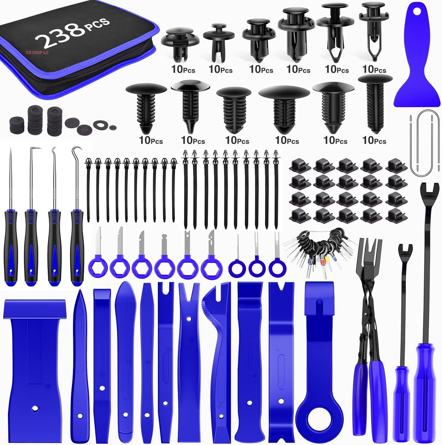 - GRC-33 240PCS Bumper Retainer Clips Car Plastic Rivets Fasteners Push Retainer Kit Most Popular Sizes Auto Push Pin Rivets Set -Door Trim Panel Fender Clips for GM Ford Toyota Honda Chrysler