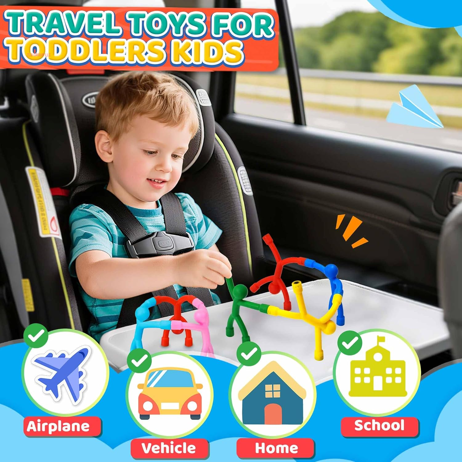 Magnetic Travel Toys for Toddler 5PCS, Airplane Travel Activities Essential Fidget Toys for Kids 4-8 Road Trip ‌Sensory Toy, Fridge Magnet for Toddler 3 4 5 6 7 8 Year Old, Easter Basket Stuffers Gift