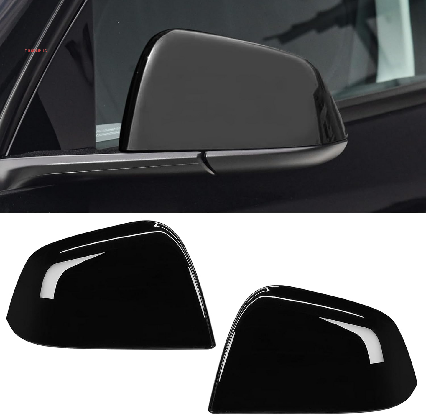 Compatible with Tesla Model Y Mirror Caps Side Mirror Replacement 2020 2021 2022 2023 2024,Left Driver+Right Passenger Side Rear View Mirrors Cover Cap for Tesla Model Y Accessories