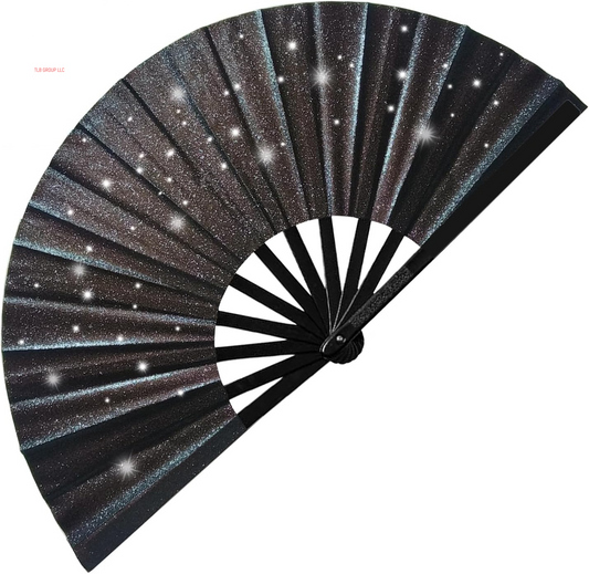 Boots on the Ground Fan, Glitter Large Folding Hand Fan, Line Dance Popping Fan for Home Decoration, EDM, Performance, Dance, Wedding, Music Festival, Club, Party & Present
