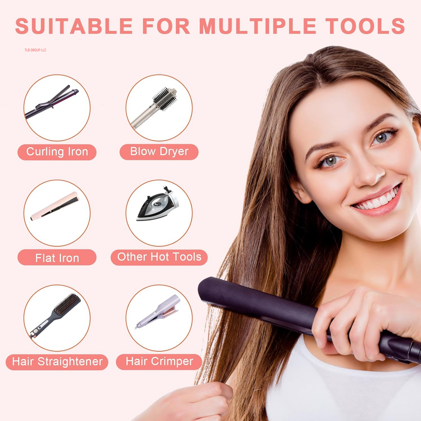 Oversize Silicone Heat Resistant Mat for Hair Tools, Curling Iron Mat, Hot Tools Holder, Portable Flat Iron Hair Straightener Pad Cover for Travel Vanity Salon(14.2" X 11.0")