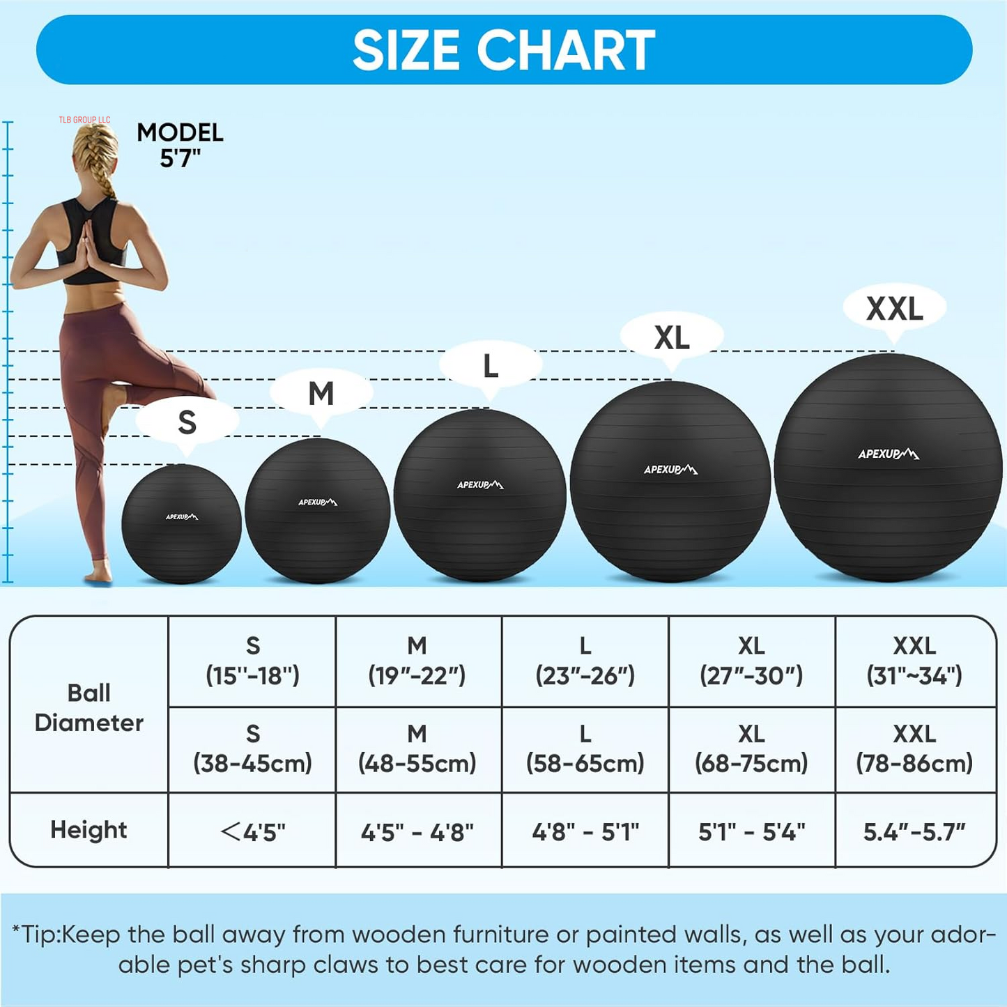 Yoga & Pilates Ball - anti Slip Heavy Duty Gym Ball for Fitness, Balance & Core Workout