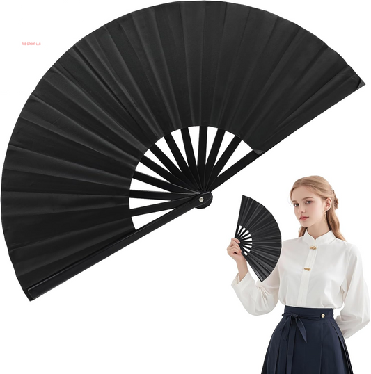2025 Boots on the Ground Hand Fan for Line Dancing - Large Holographic Folding Fan Clap Fans Popping Sounds - Women'S Hand Fan Foldable for Dancing (Black)