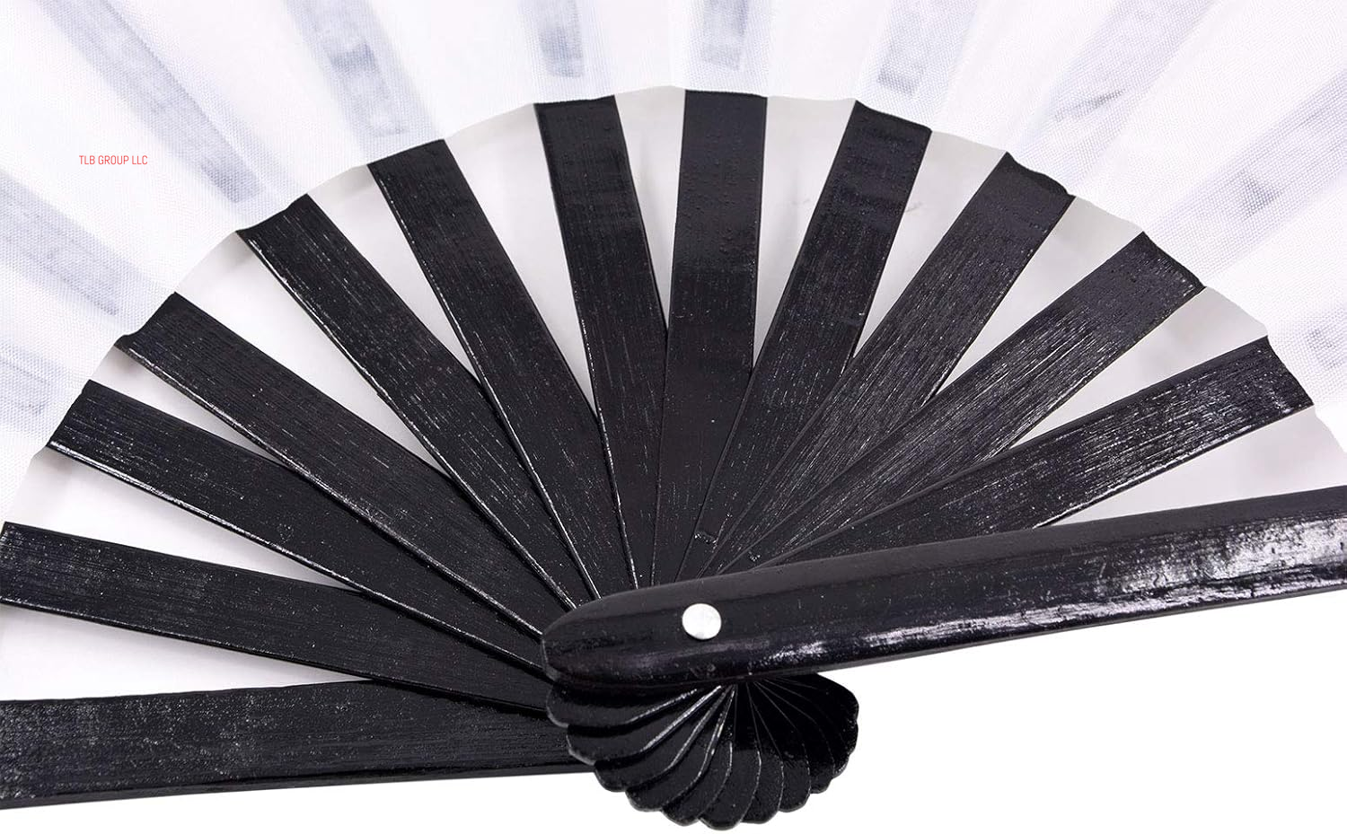 Large Folding Hand Rave Fan Popping Fans for Line Dancing, Big Clacking Fans Clap Fan for Boots on the Ground Dance,Party,Decoration,Festival (White and Black)