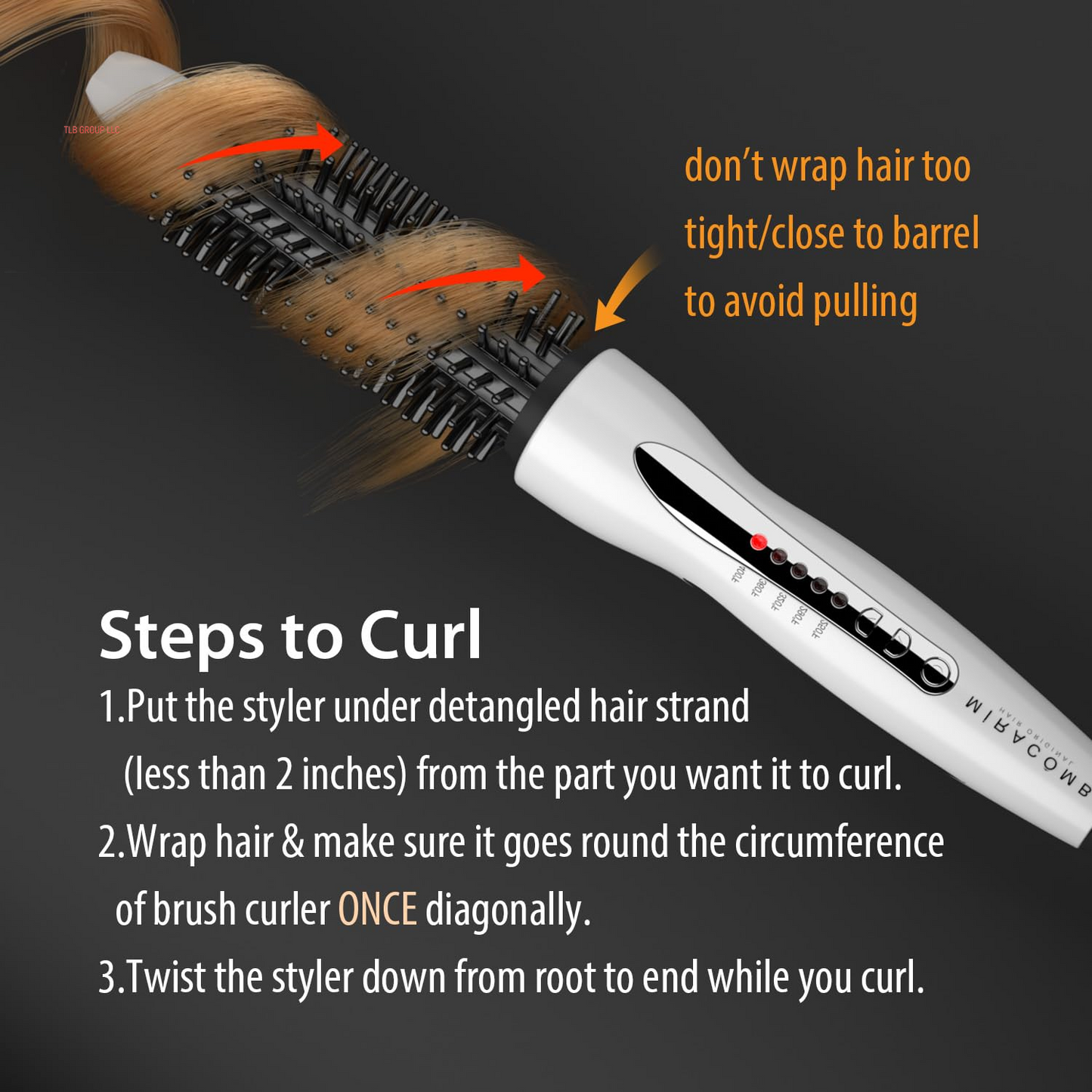 Hair Curler Straightening Brush Ceramic Tourmaline Cool Touch PRO Multi Styler with 5 Heat Adjustments 1 Inch Barrel Auto Shut Off, Pearl White (Package May Vary)