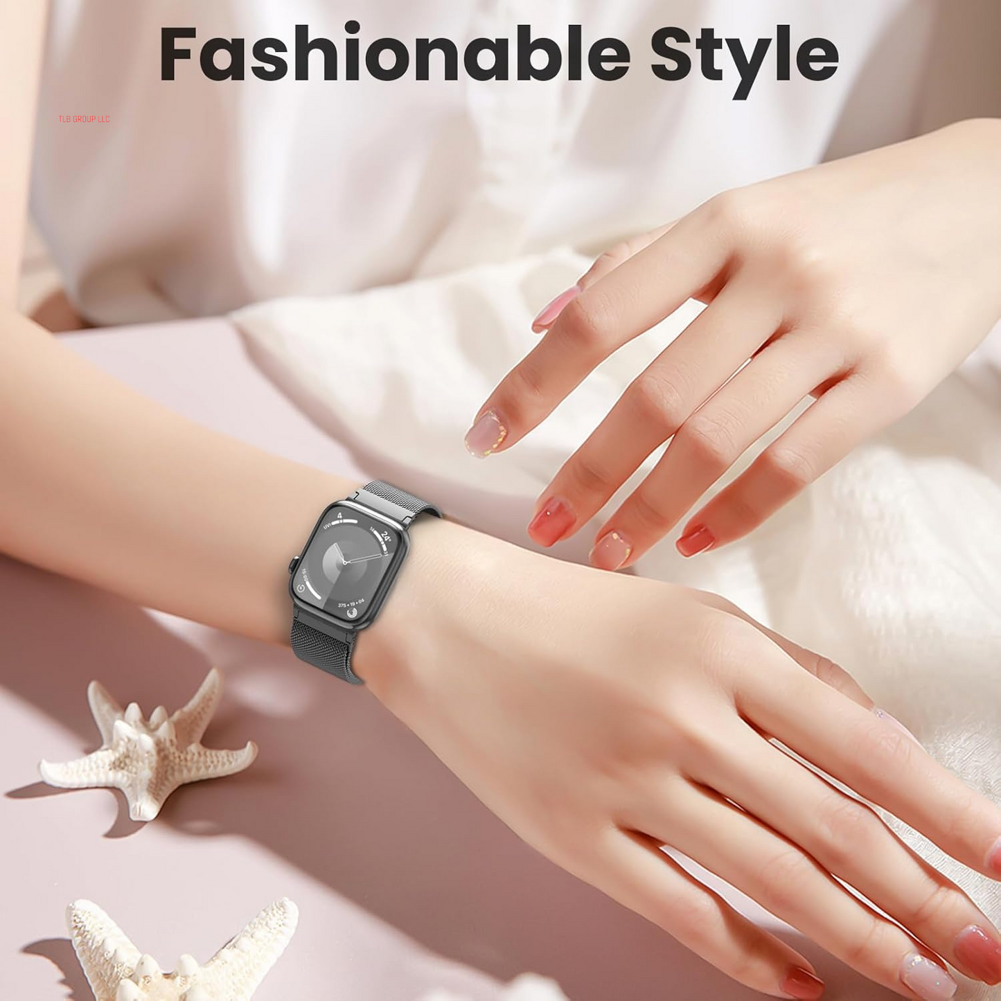 Original Metal Milanese Loop Compatible with Apple Watch Band 38Mm 40Mm 41Mm 42Mm 44Mm 45Mm 49Mm for Women Men, Magnetic Stainless Steel for Iwatch Se Ultra Series 10 9 8 7 6 5 4 3 2 1