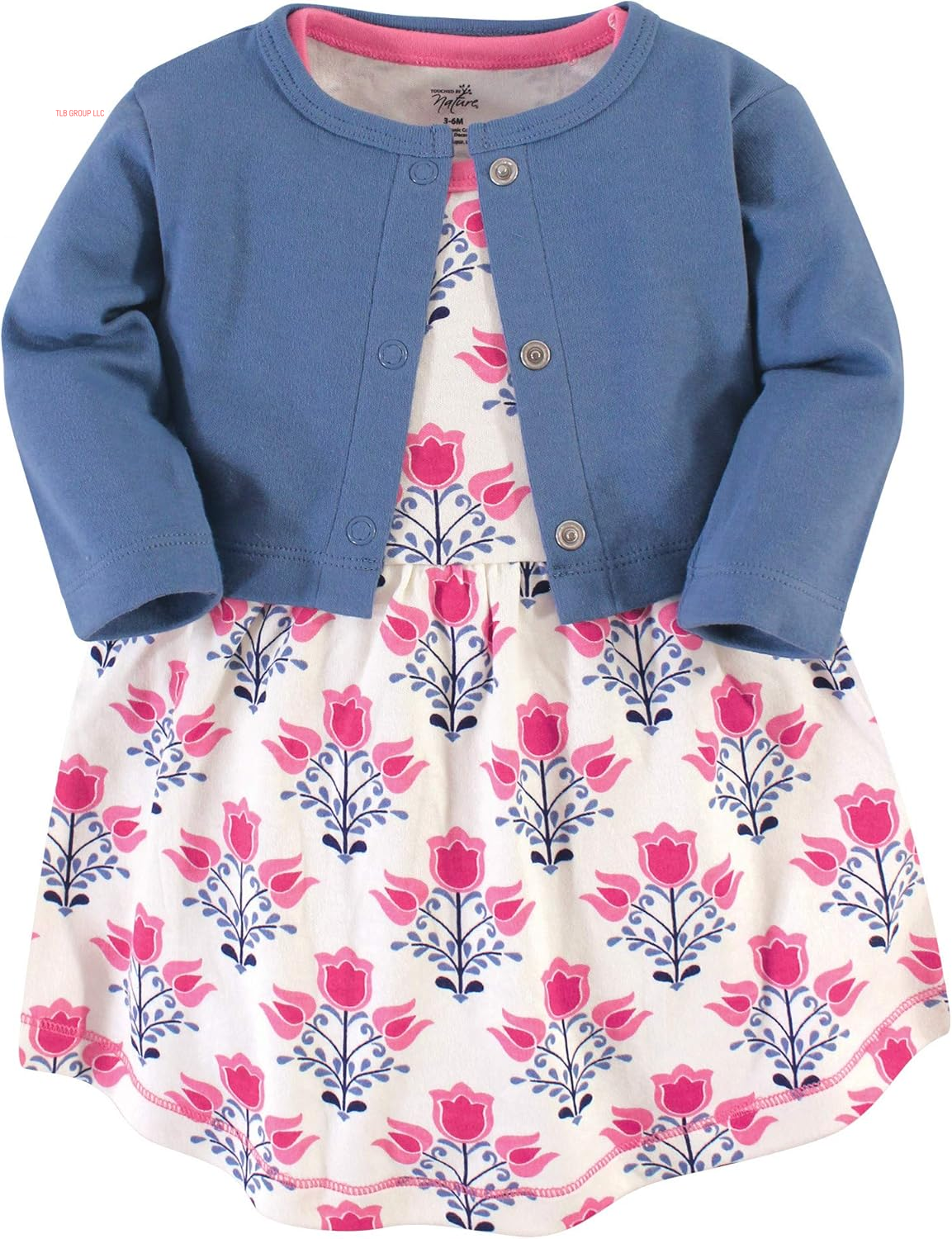 Baby Girl Organic Cotton Dress and Cardigan