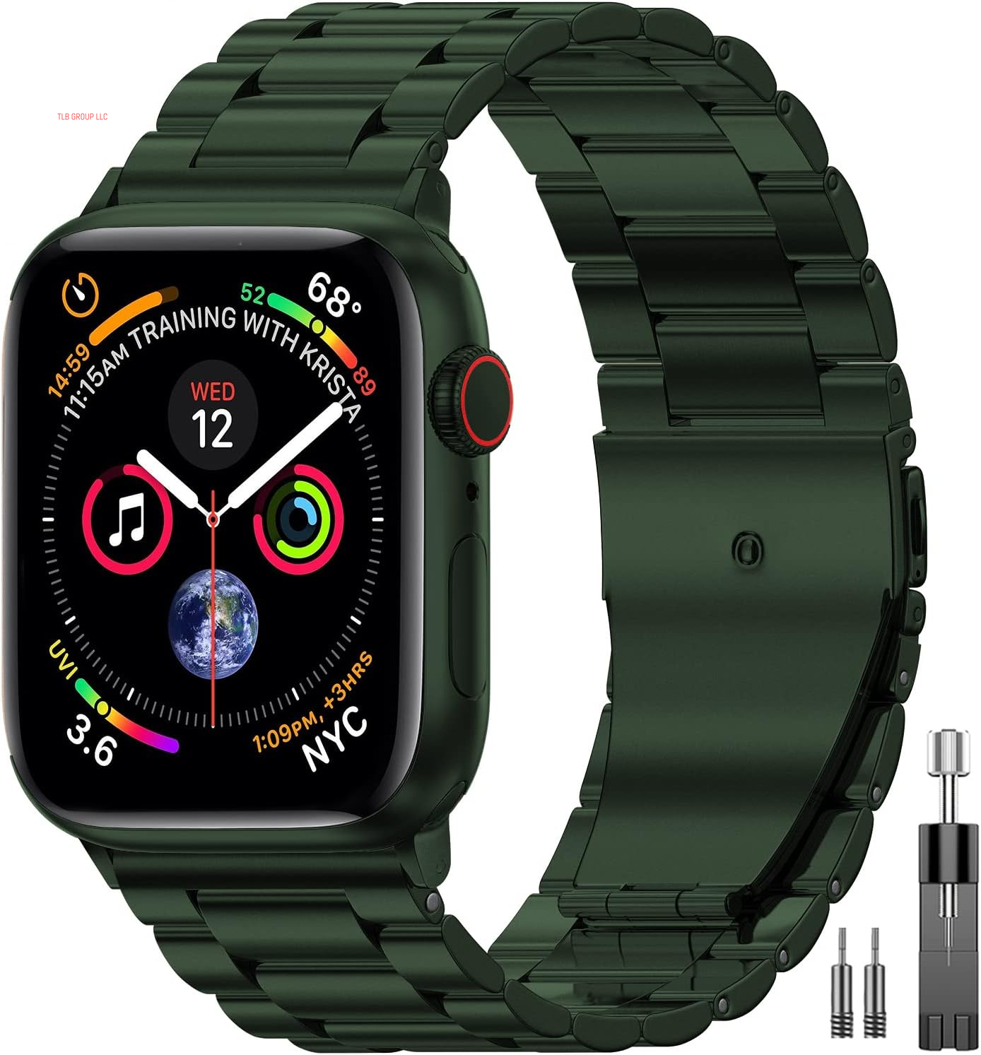 Metal Band Compatible with Apple Watch Band 49Mm 46Mm 45Mm 44Mm 42Mm 41Mm 40Mm 38Mm Men & Women, Business Stainless Steel Strap for Iwatch Bands Ultra 2, SE, Ultra Series 9 8 7 6 5 4 3 2 1