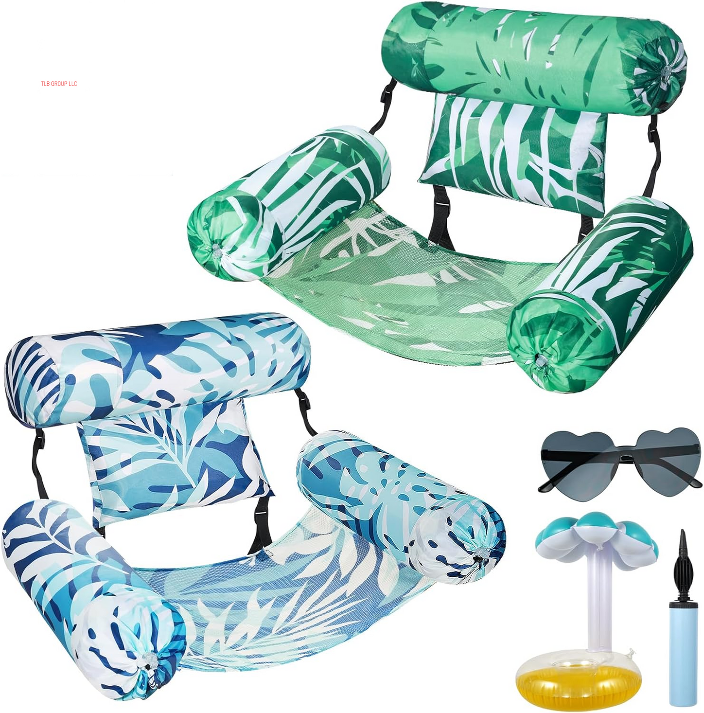 Inflatable Pool Lounge Chairs - Adjustable Floating Pool Chairs for Adults, Comfortable Water Hammock with Soft Fabric