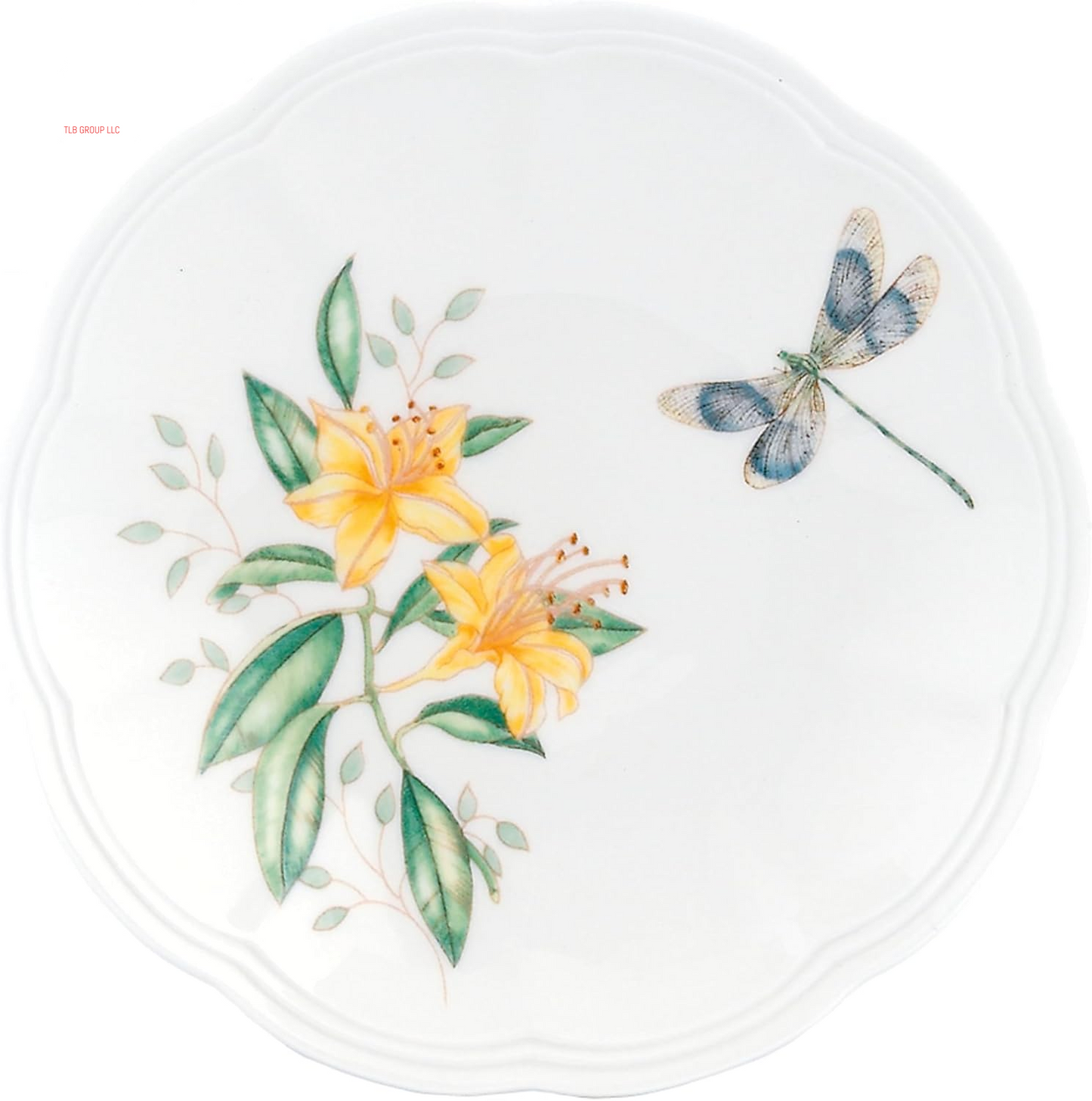 817046 Butterfly Meadow 6-Piece Tidbit Plate Set, White, 3.05 LB