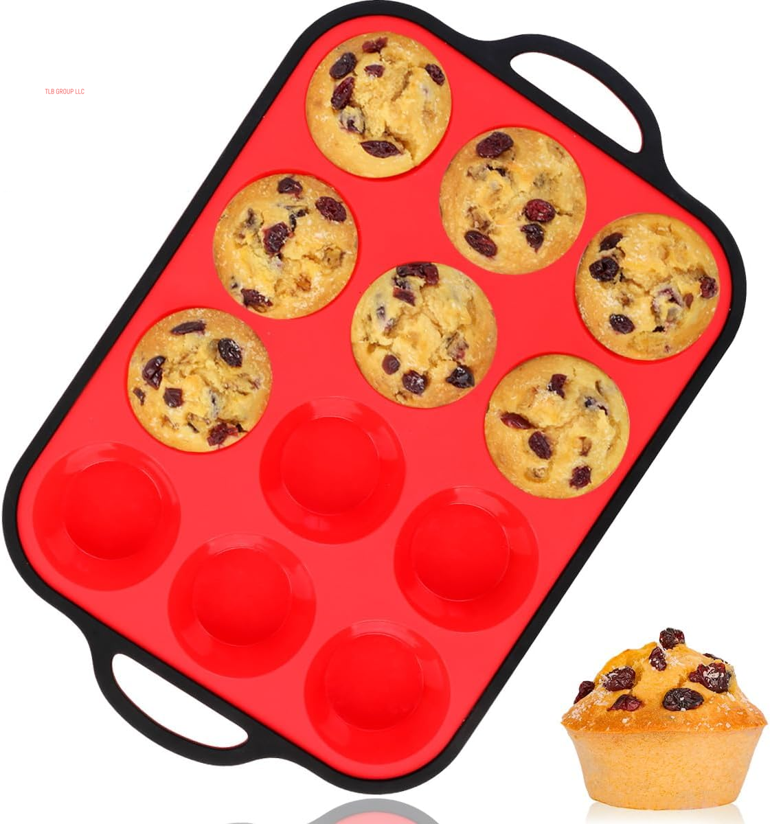 Silicone Muffin Pan, with Metal Reinforced Frame Regular Size 2.8Inch Silicone Cupcake Pan Nonstick 12 Cups for Baking Homemade Muffins, Cupcakes, Egg Bites 2 Pack Dishwasher Safe BPA Free