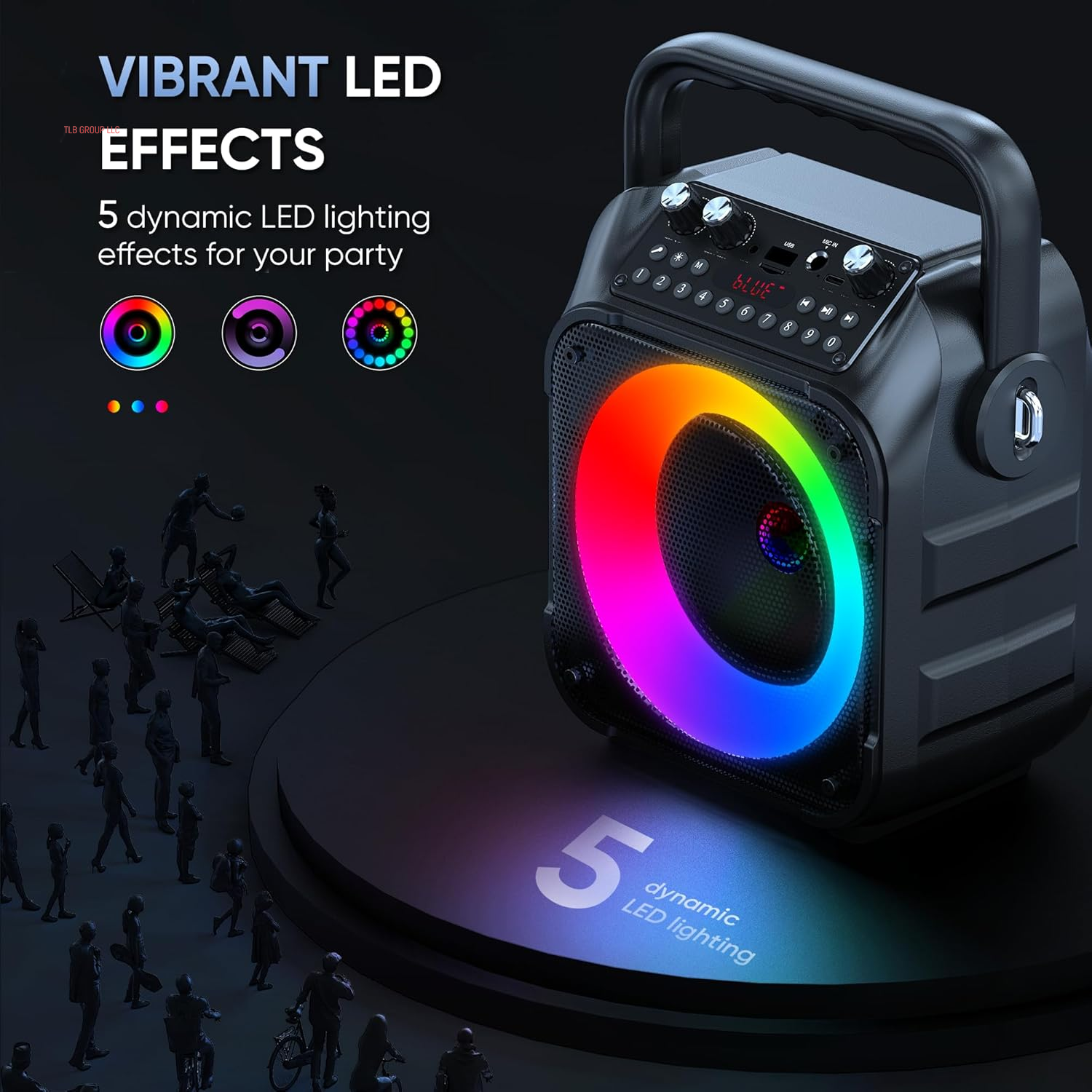 Karaoke Machine, Portable Bluetooth Speaker with 2 Wireless Microphones for Adults & Kids with Lights, Karaoke Microphone with PA System Supports USB/TF/REC/FM/AUX for Home Party Home System Packages