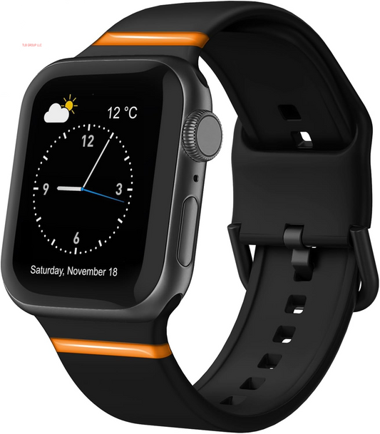 Sport Band Compatible with Apple Watch Bands 49Mm 46Mm 45Mm 44Mm 42Mm 41Mm 40Mm 38Mm, Soft Silicone Wristband Strap with Classic Clasp for Iwatch Series 10 9 Ultra SE 8 7 6 5 4 3 2 1 for Women Men