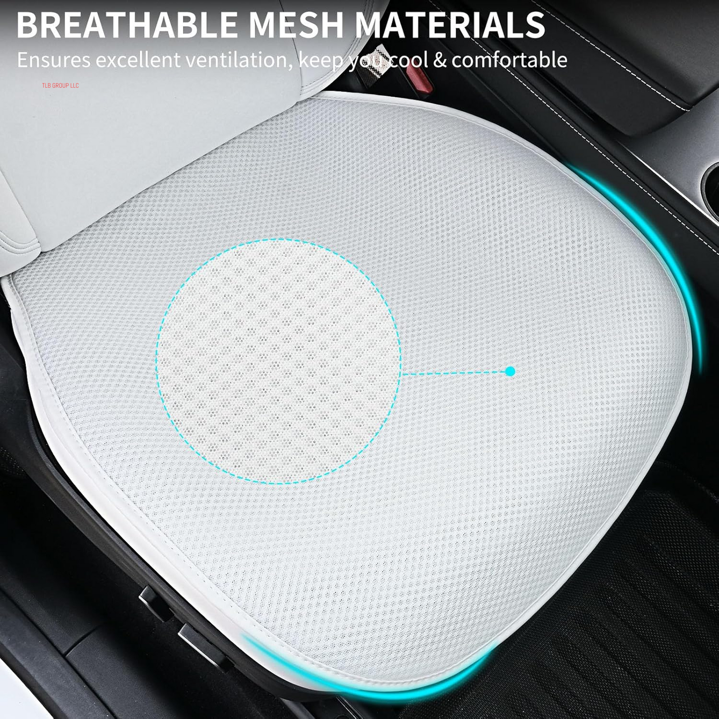 2025 Front Bottom Seat Covers for Tesla Model 3/Y [Breathable Mesh & Anti-Slip & Washable] 2PCS Seat Protectors for Tesla Model Y Model 3 Accessories 2025 2024-2017 White