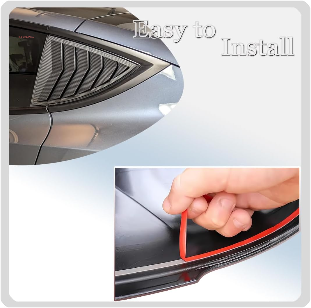 Window Louver，2Pcs Side Vent Window Louvers for Tesla Model 3 2017-2025, ABS Print Sport Window Decorative Covers, Exterior Trim Accessories - Carbon Fiber