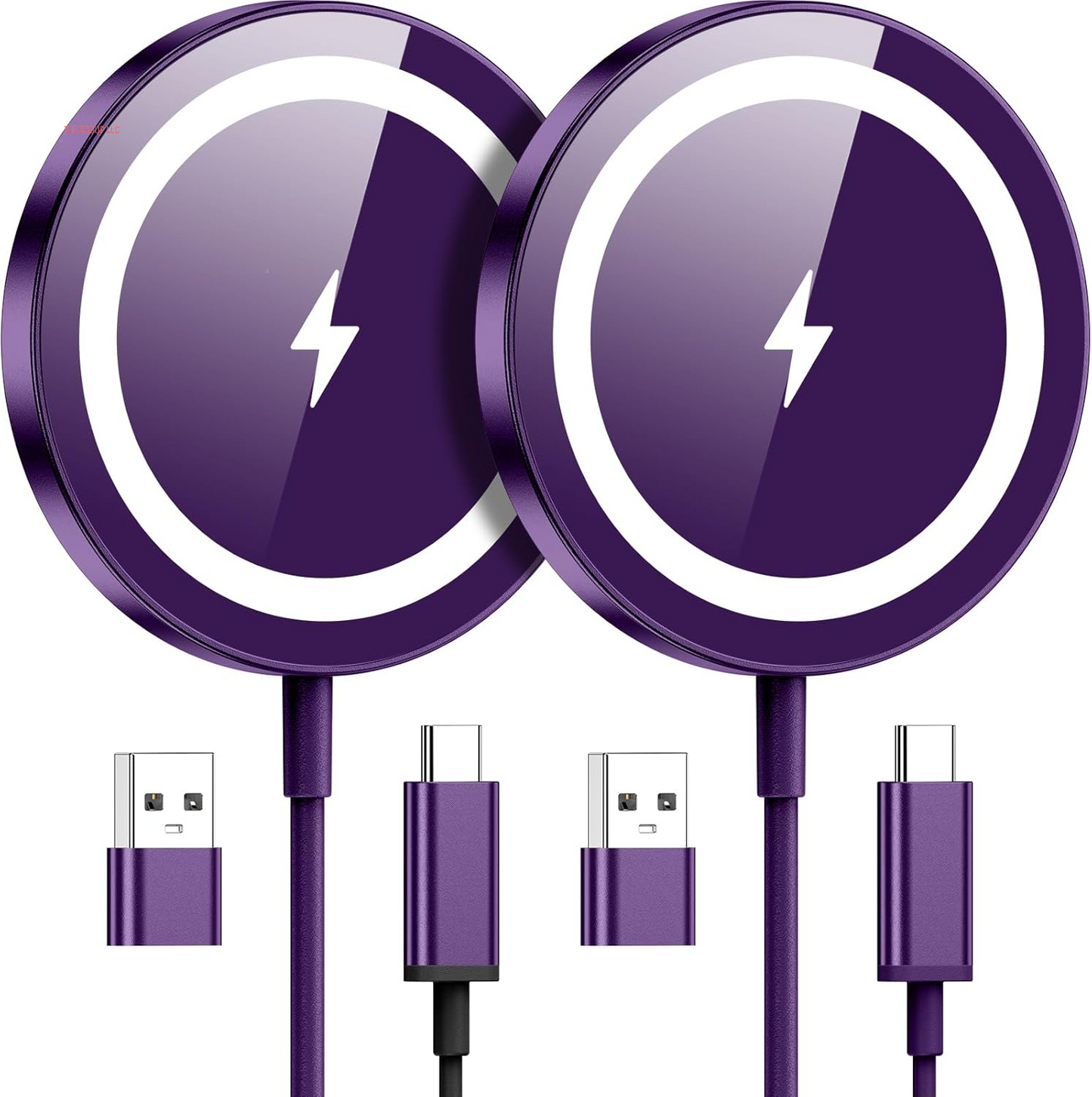 For Apple Mag-Safe Charger 2 Pack, Magnetic Wireless Charger for Iphone 16 15 14 13 12 Pro Max plus Mini, 15W Fast Charging Pad, for Airpods 4/3/2/Pro, Strong Magnet, Silver