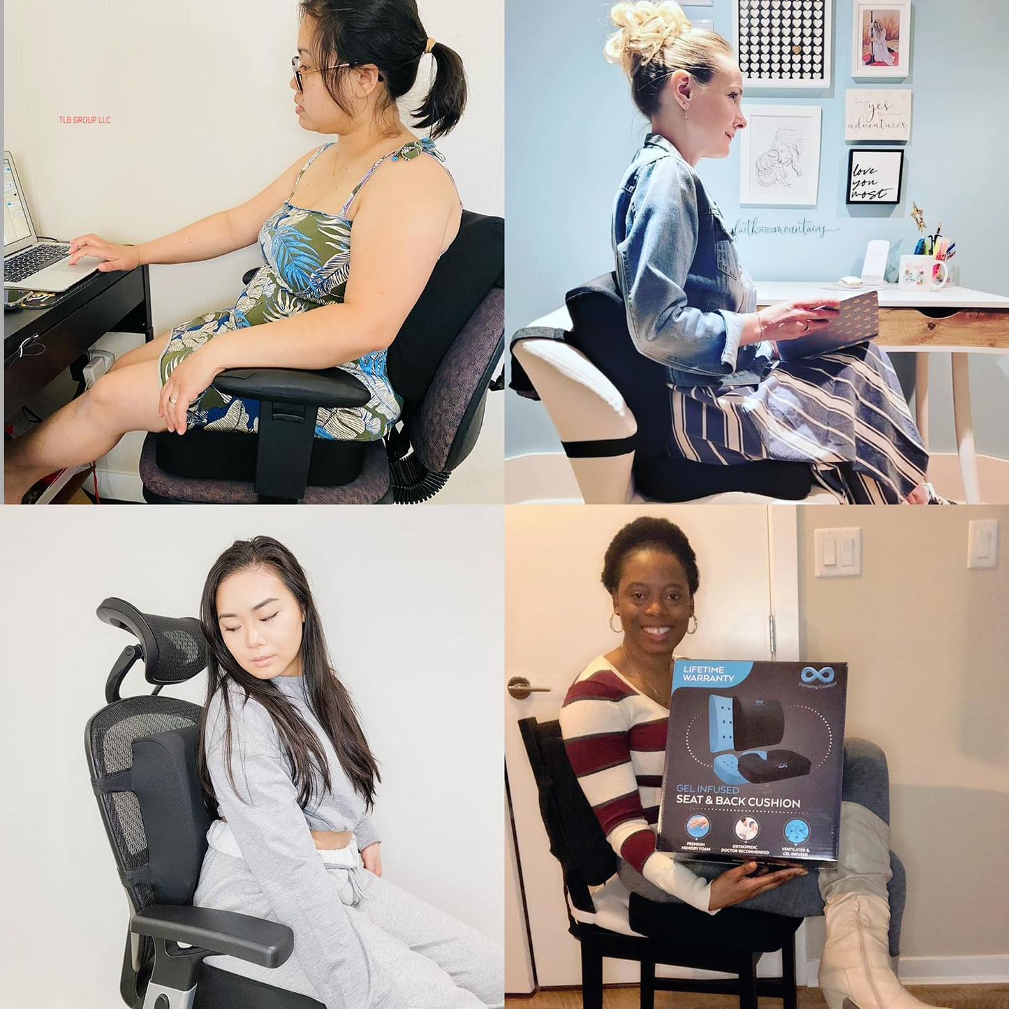 Gel Infused Memory Foam Car Seat Cushion & Lumbar Pillow Combo for Tailbone Pain, Sciatica, Sitting Fatigue - Booster Seat for Adults - Ergonomic Car Seat Cushions for Driving TRUCK DRIVER