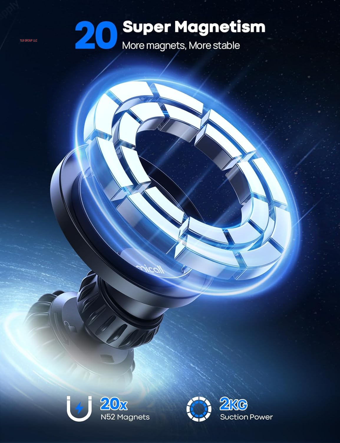 for Magsafe Car Mount - [20 Super Magnets] Magnetic Car Phone Mount, Air Vent Phone Holder Car, Hands Free Cell Phone Holder Clip Fit Iphone 16 15 14 13 Pro plus Max