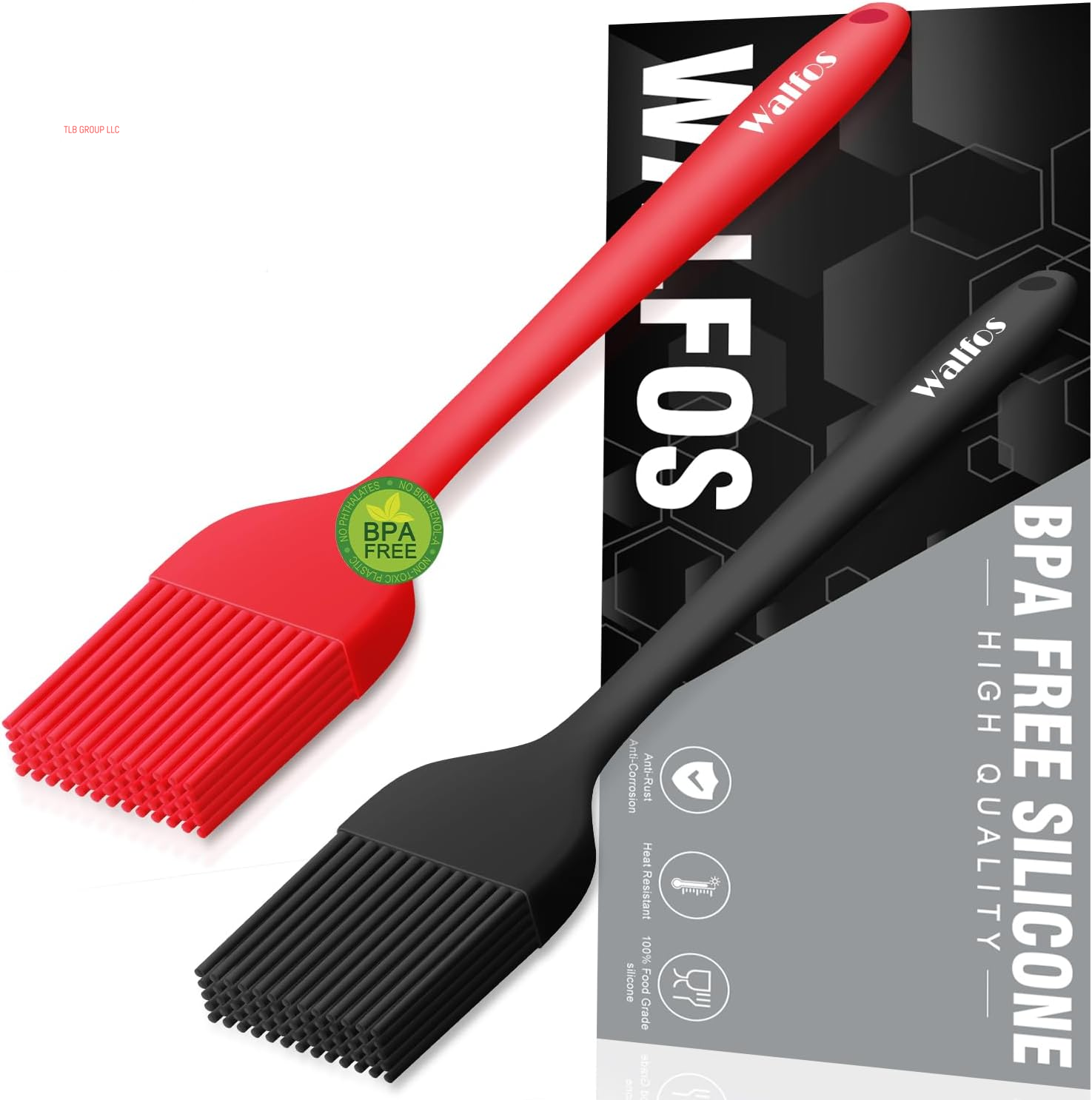 Silicone Basting Pastry Brush, Heat Resistant Pastry Brush Set, Strong Steel Core and One-Pieces Design, Perfect for BBQ Grill Baking Kitchen Cooking, BPA Free and Dishwasher Safe (2 Pcs)