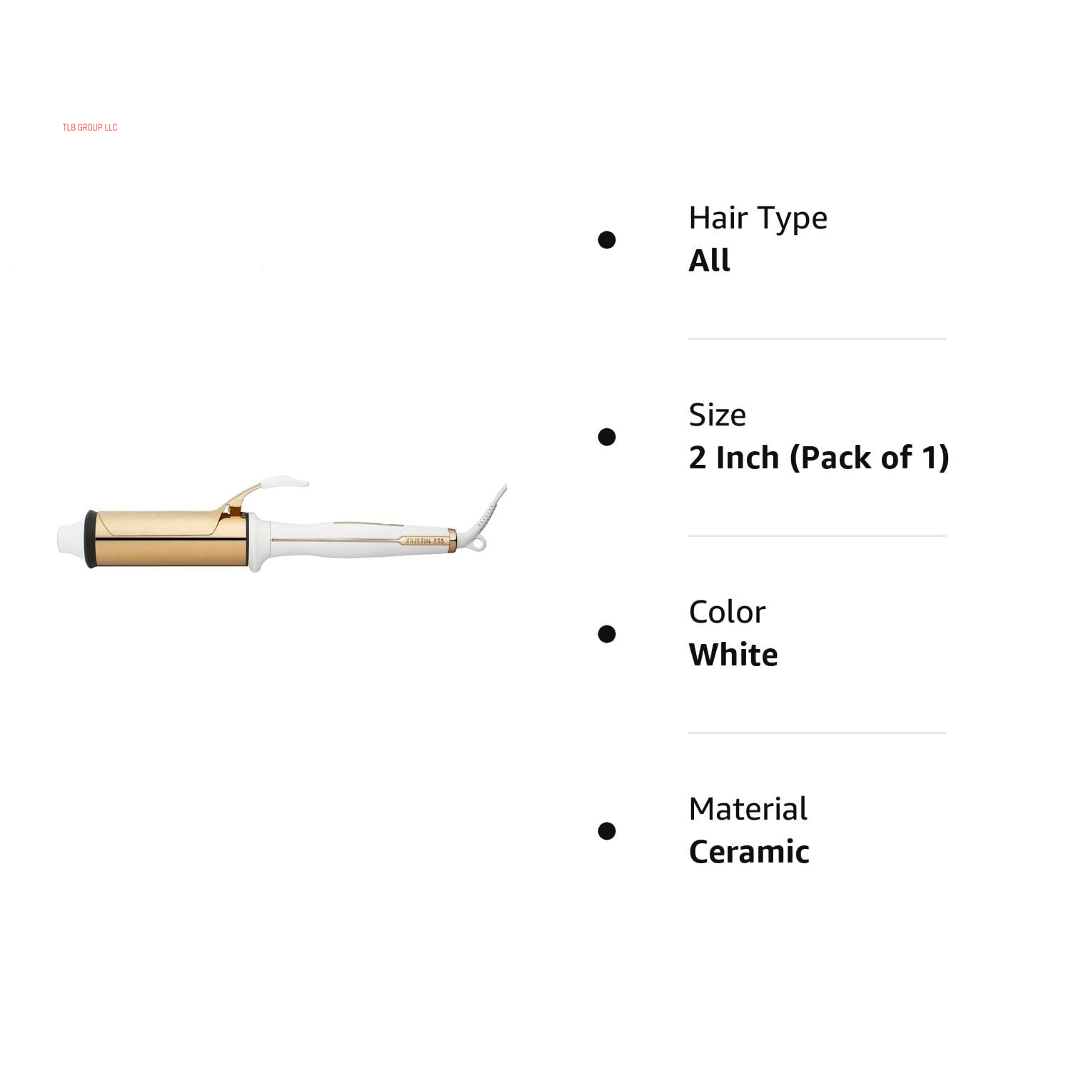 Hair 2 Inch Titanium Curling Iron for Big Blowout Waves + Volume-2” Salon Professional Wide + Large Barrel Curling Iron - Auto Shut-Off - Smooth+Shiny Loose Waves for Medium to Thick Hair