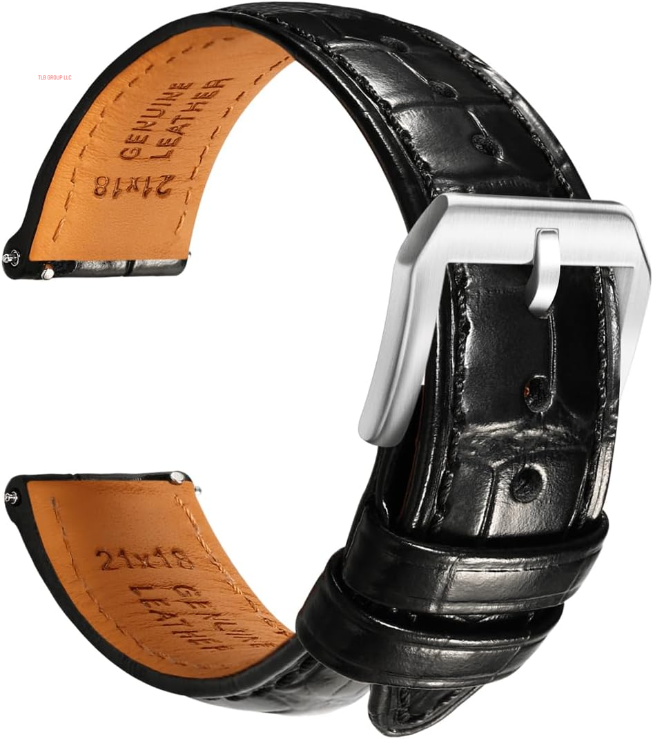 Leather Watch Bands for Men, Quick Release Watch Straps, Luxury Italian Alligator Grain Embossed Band Replacements 19Mm 20Mm 21Mm 22Mm