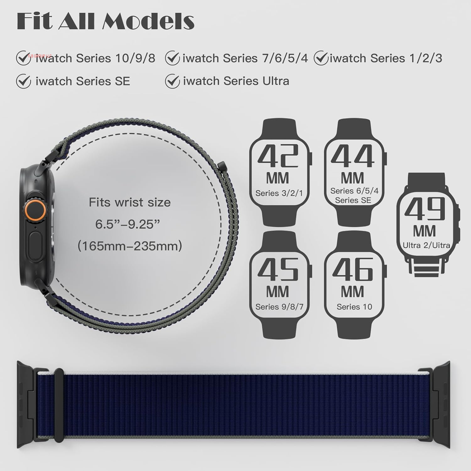 Sport Loop Nylon Bands Compatible with Apple Watch Band 49Mm 46Mm 45Mm 44Mm 42Mm for Men Women, Breathable Adjustable Stretchy Braided Straps for Iwatch Ultra 2/Ultra Series 10/9/8/SE/7/6/5/4/3