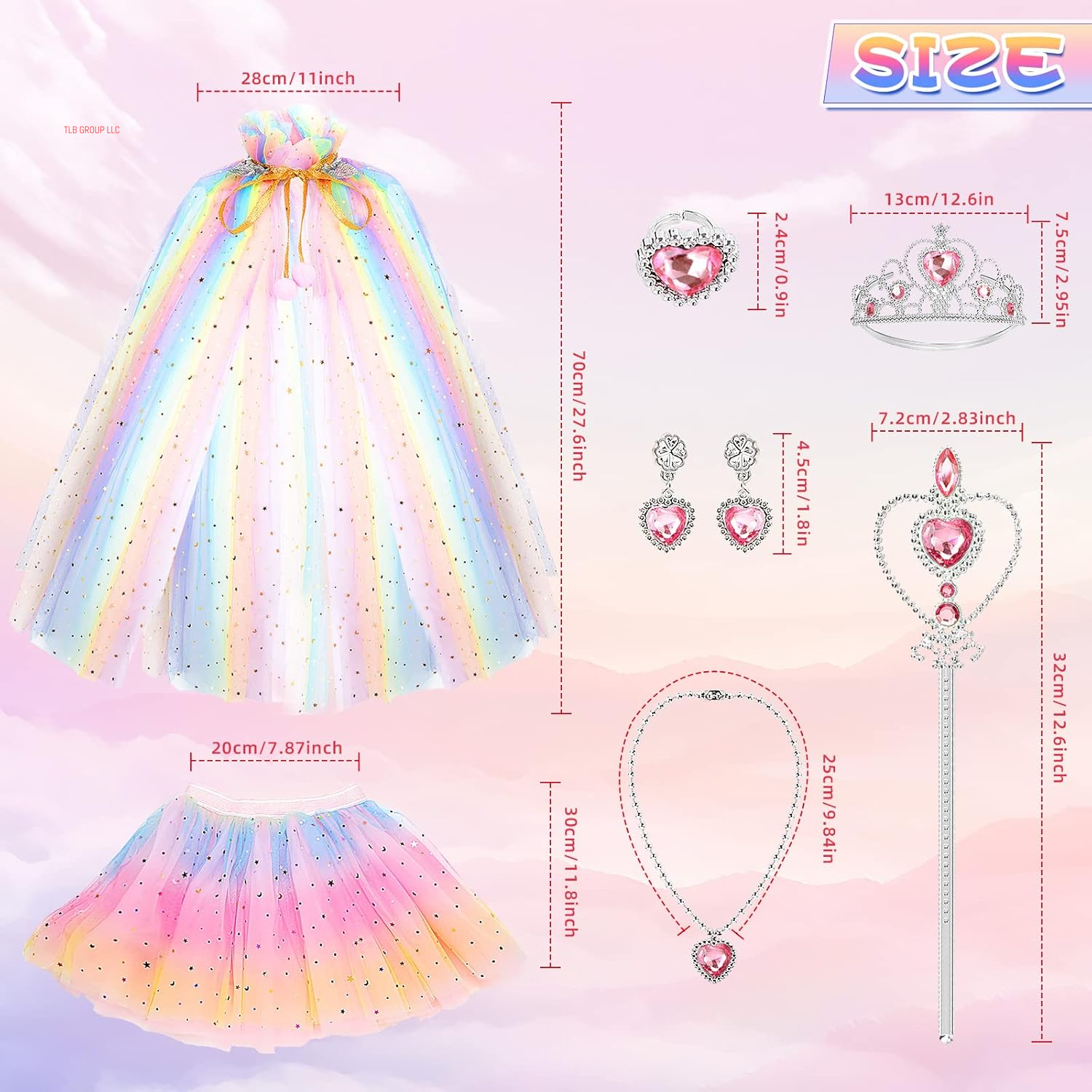 Princess Dresses for Girls 4-6,Princess Dress up Clothes Cape Skirt Toys for Girls,Easter Birthday Gift for Girl 3-6