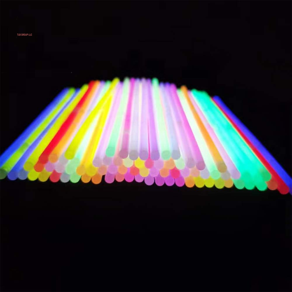 144 Pcs 8" Glowsticks, Bracelets Necklaces, Glow in the Dark Party Favors, Easter, Christmas, Halloween Supplies Pack, Football Party Supplies