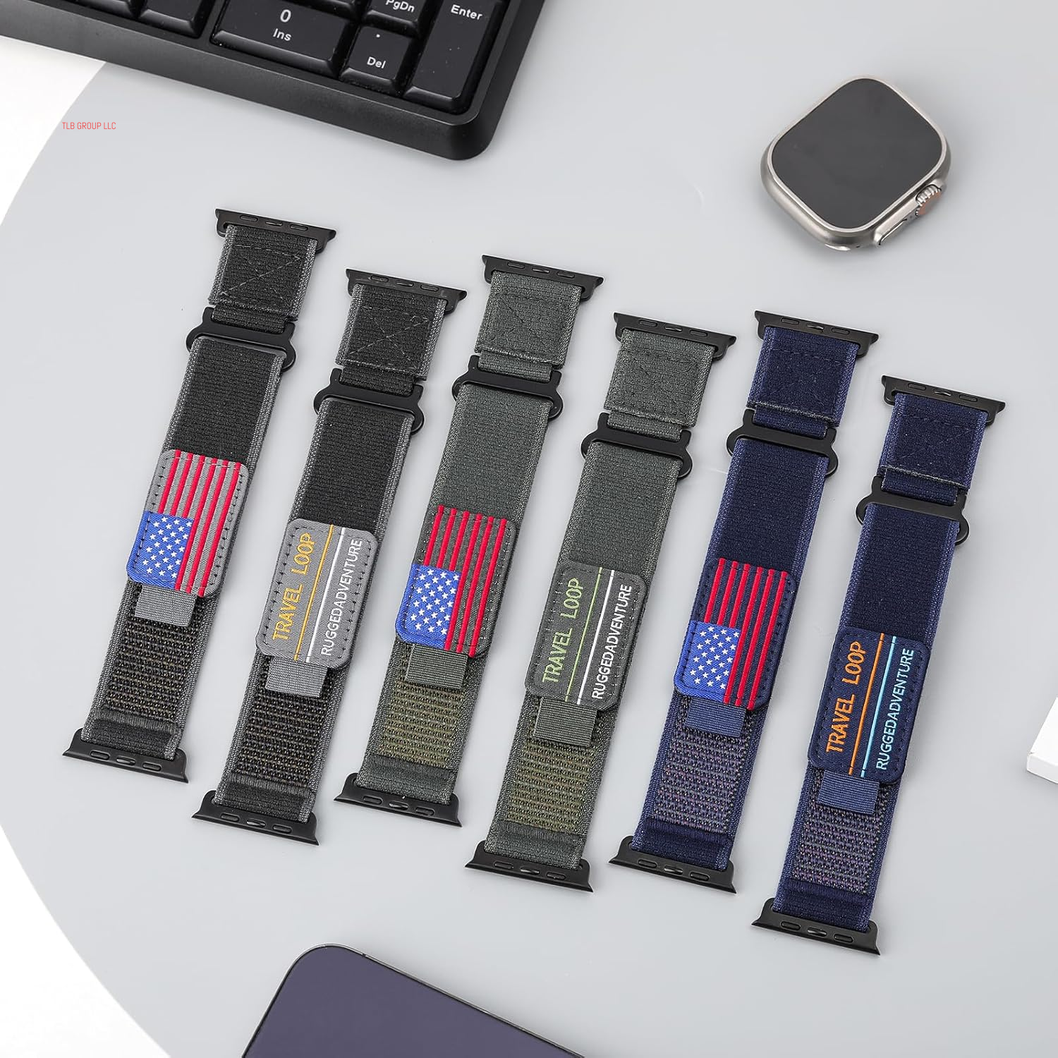 Trail Loop Nylon Band - Compatible with Apple Watch Ultra 2 Band 49Mm 46Mm 45Mm 44Mm 42Mm 41Mm 40Mm 38Mm Men Women,Rugged Braided Elastic Weave Sport Strap for Iwatch Ultra Series 10/9/8/7/6/SE/5/4/3