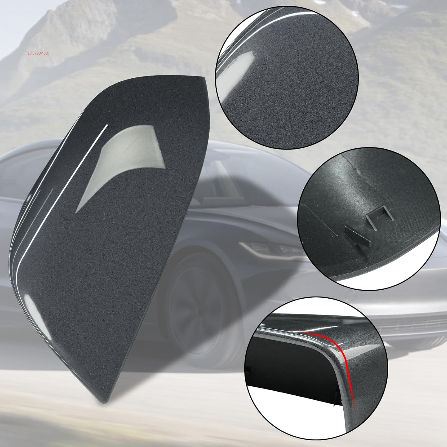 Compatible with Tesla Model 3 Mirror Caps 2017 2018 2019 2020 2021 2022 2023 2024,Left+Right Rear View Side Mirror Cover Cap Replacement for Tesla Model 3 Accessories