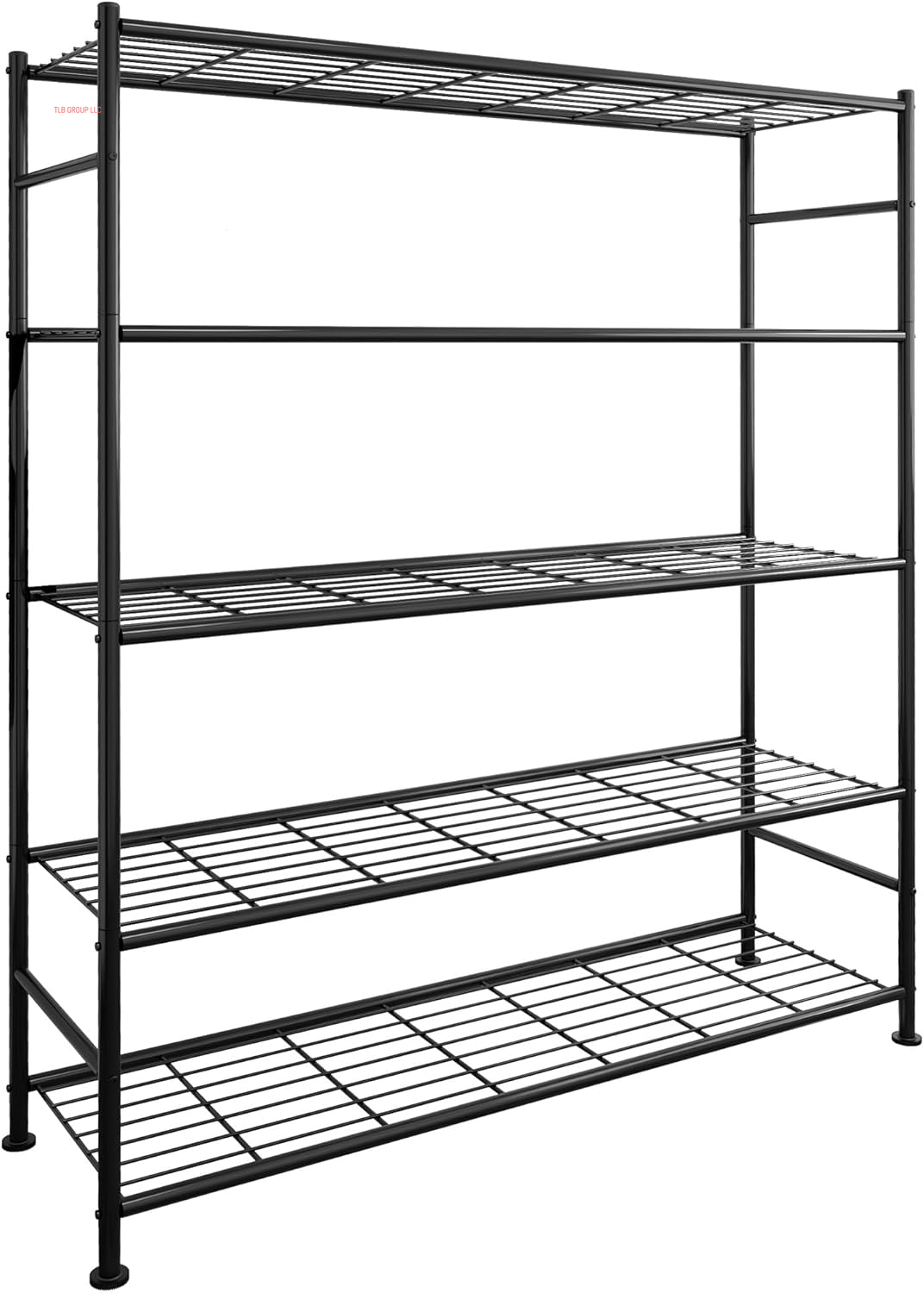 Storage Shelves - 5 Tier Shelf Organizer, Heavy Duty Garage Shelving Unit with Leveling Feet, Stable Metal Shelves Organizer for Pantry, Kitchen and Closet, 33.0" W X 12.6" D X 72.0" H, Black