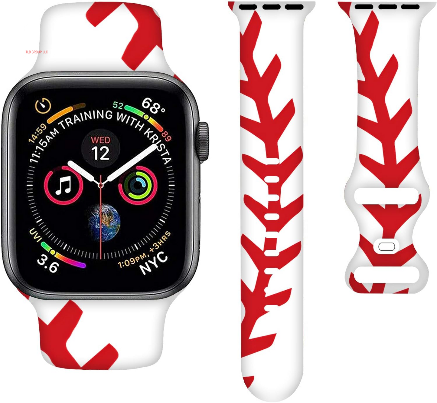 Sport Bands Compatible with Apple Watch Band 38MM 40MM 41MM 42MM 44MM 45MM 49MM, Silicone Strap Compatible with Iwatch Bands Ultra Series SE 9 8 7 6 5 4 3 2 1 for Women Men