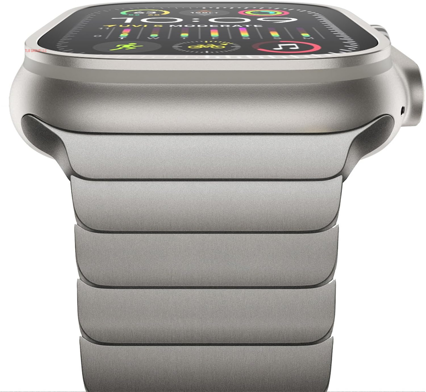 Stainless Steel Band Compatible with Apple Watch Band 49Mm for Men, Durable Metal Strap for Apple Watch Ultra 2/Ultra 49Mm, Series 10 46Mm, 9/8/7 45Mm, SE2/6/5/4 44Mm, 3/2/1 42Mm, Black