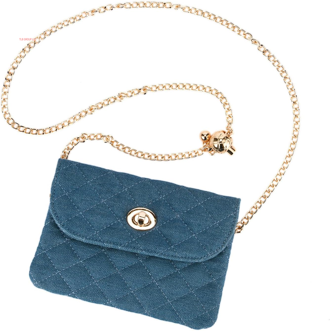 Chain Belt Bag for Women, Fasion Denim Waist Purse Cell Phone Bag for Women,Designer Checkered Crossbody Purse for Women.