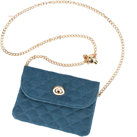 Chain Belt Bag for Women, Fasion Denim Waist Purse Cell Phone Bag for Women,Designer Checkered Crossbody Purse for Women.