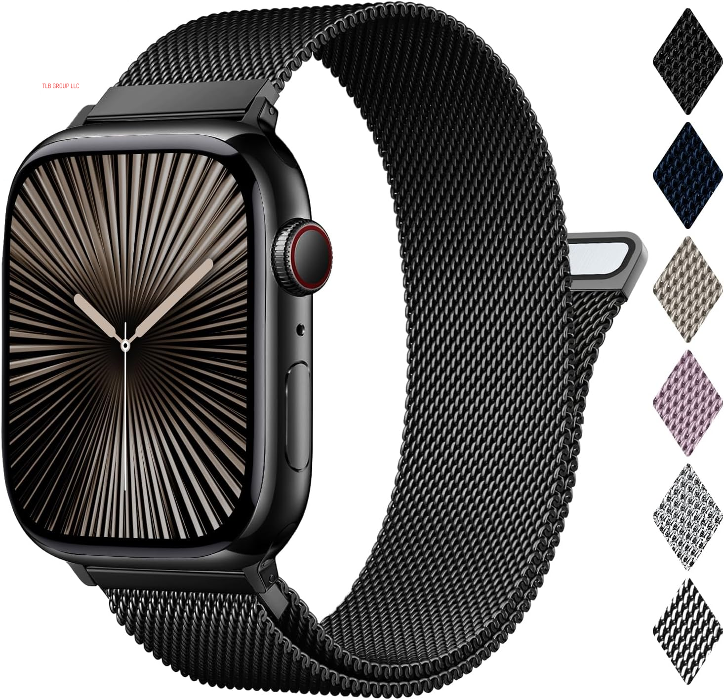 Patented Milanese Loop Compatible with Apple Watch Band 46Mm 44Mm 45Mm 49Mm 38Mm 40Mm 41Mm 42Mm for Women Men, Magnetic Stainless Steel Clasp for Iwatch Bands Series SE 10 9 8 7 6 5 4 3 Ultra 2 1
