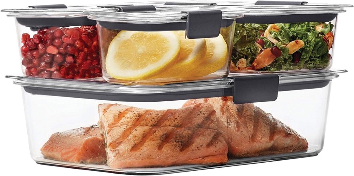 Brilliance Food Storage Containers, BPA Free, Airtight Lids, Ideal for Lunch, Meal Prep & Leftovers, Set of 5 (3.2 Cup)