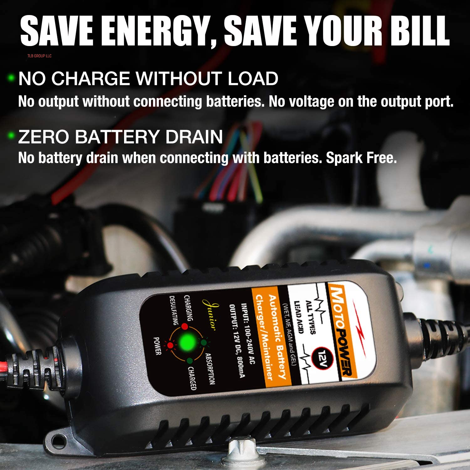 MP00205A 12V 800Ma Automatic Battery Charger, Maintainer, Trickle and Desulfator