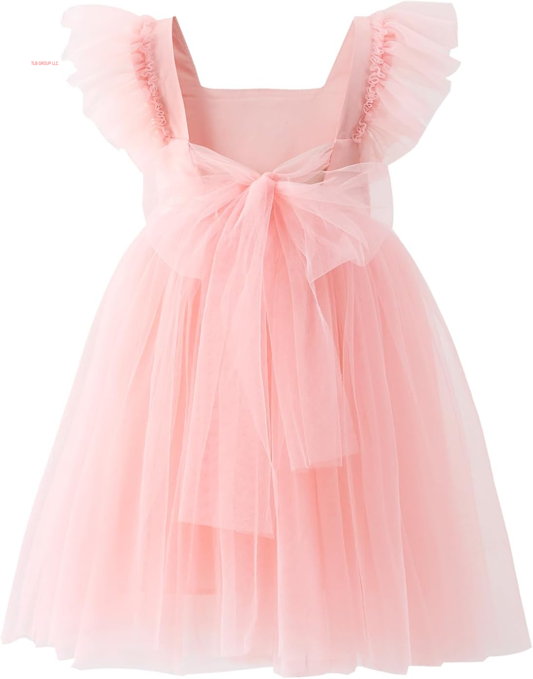 Toddler Girls Vintage Party Dress Ruffled Sleeve A-Line Tulle Flower Girl Dresses for Wedding,Birthday