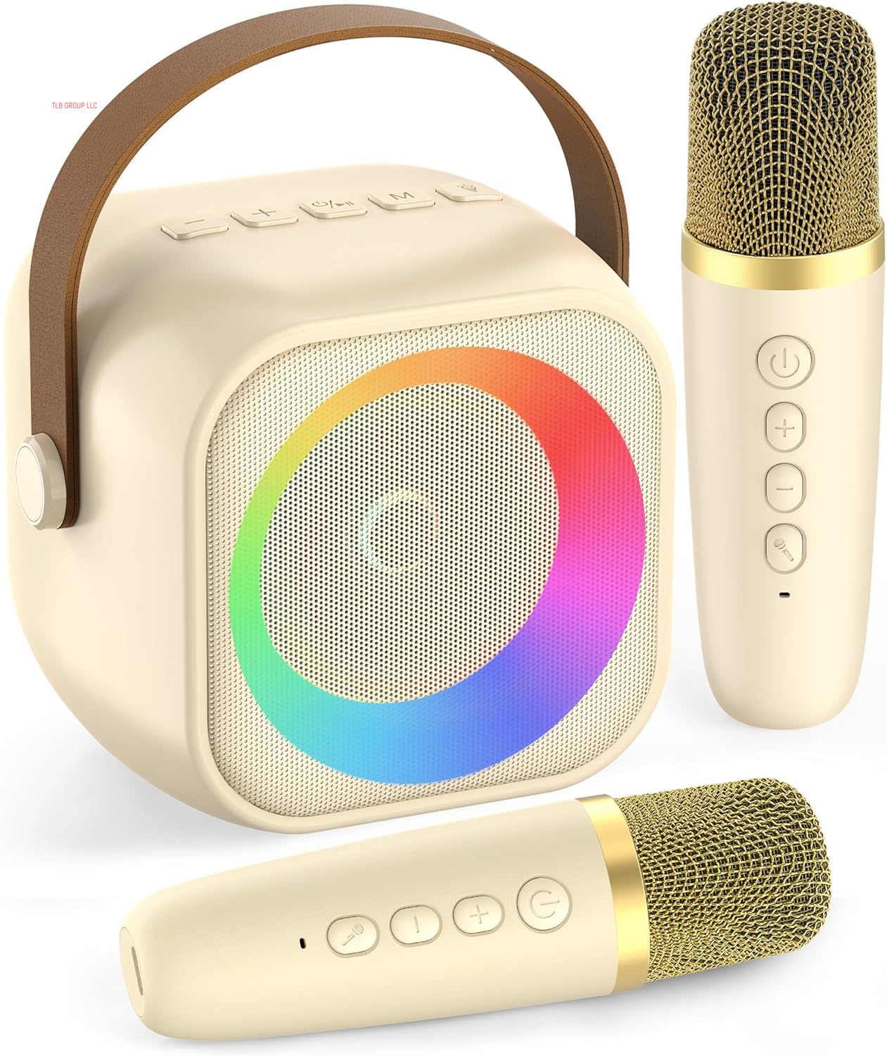 Mini Karaoke Machine, Portable Bluetooth Karaoke Speaker with 2 Wireless Microphones and Party Lights for Kids and Adults, Birthday Gifts for Girls Boys Family Home Party