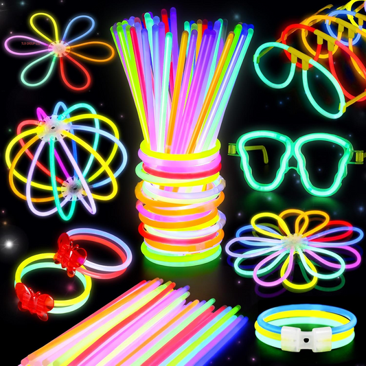 467Pcs Glow Sticks Halloween Party Favors for Kids Adult Glow in the Dark Party Supplies 4Th of July Accessories Neon Decors Glowsticks Bulk 8 Colors 8 Inch & Connectors Necklace Bracelet Glasses