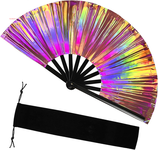 Folding Hand Fan Large Clapping Fans for Line Dancing Bulk, Foldable Craft Popping Sounds Chinese Vintage Festival Club Performance Party Favor Gift for Dance Enthusiasts