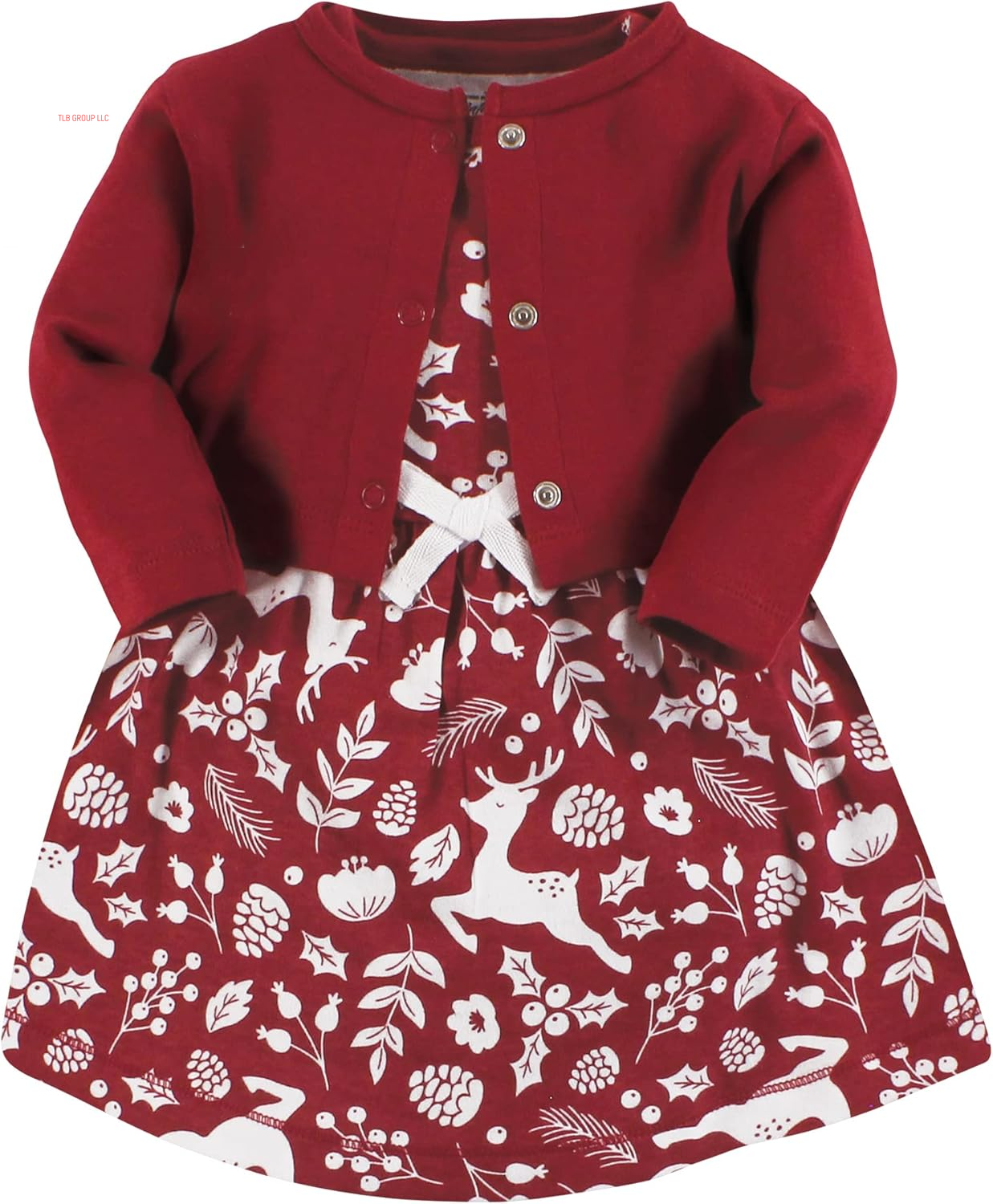 Baby Girl Organic Cotton Dress and Cardigan