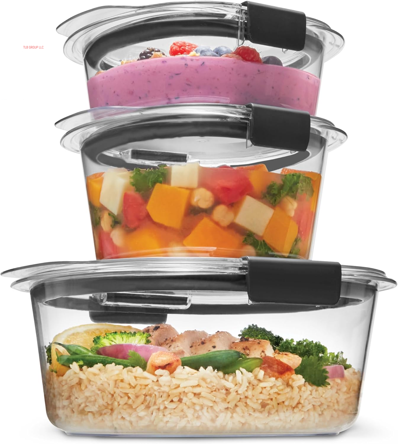 Brilliance Food Storage Containers, BPA Free, Airtight Lids, Ideal for Lunch, Meal Prep & Leftovers, Set of 5 (3.2 Cup)