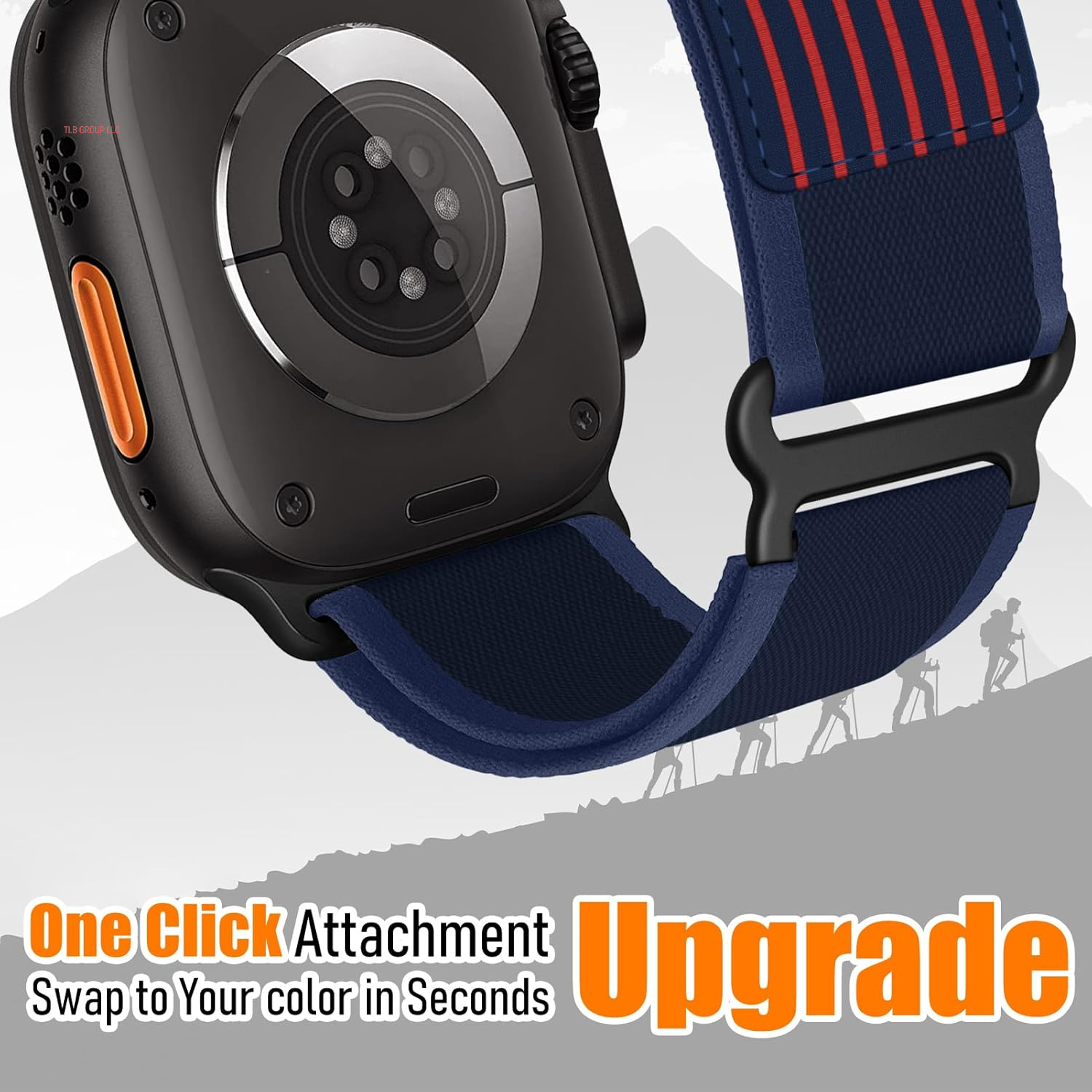 Trail Loop Nylon Band - Compatible with Apple Watch Ultra 2 Band 49Mm 46Mm 45Mm 44Mm 42Mm 41Mm 40Mm 38Mm Men Women,Rugged Braided Elastic Weave Sport Strap for Iwatch Ultra Series 10/9/8/7/6/SE/5/4/3